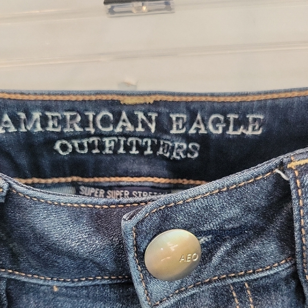 American Eagle Outfitters Women's Distressed Blue Skinny Jeans - Picture 2 of 15